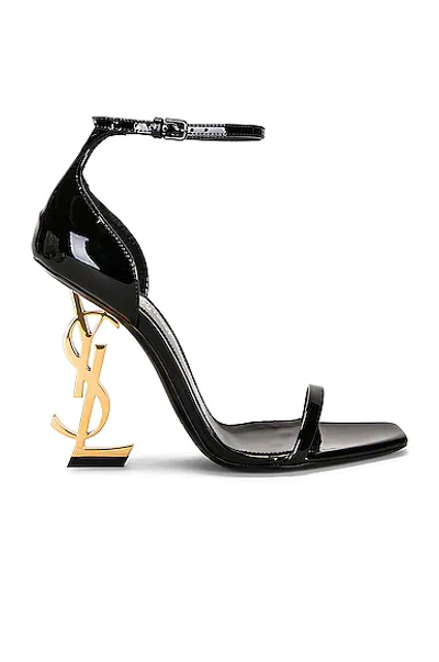 Saint Laurent Opyum 110 Ysl Heeled Sandals In Nero