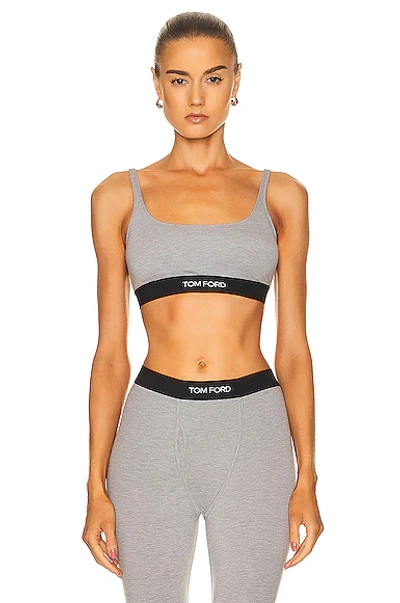 Tom Ford Logo-underband Bra In Grey