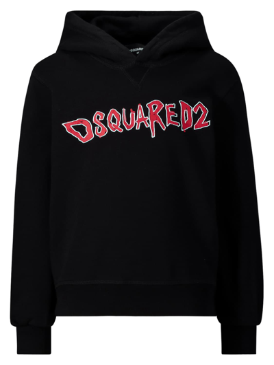 Dsquared2 Kids' Logo-print Detail Hoodie In Black