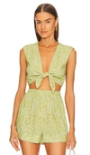 Anna Nata Shannon Top In Celery Foxglove