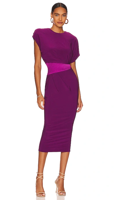 Zhivago Bond Midi Dress In Aubergine