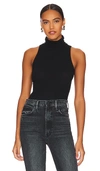 Enza Costa Cashmere Halter Turtleneck Top In Black In Black