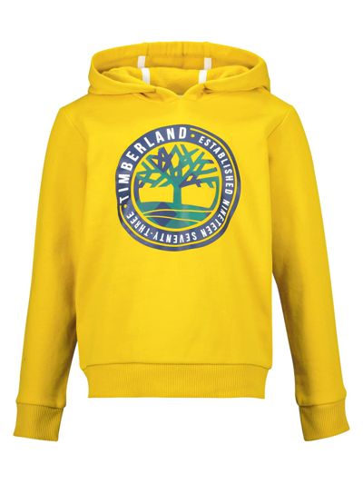 Timberland Kids Hoodie For Boys In Yellow