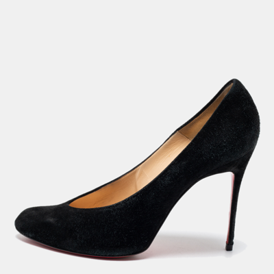 Pre-owned Christian Louboutin Black Suede Pumps Size 39.5