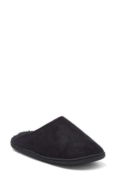 Nordstrom Rack Brock Faux Fur Lined Scuff Slipper In Black