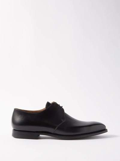 Crockett & Jones Highbury Leather Derby Shoes In Black Calf