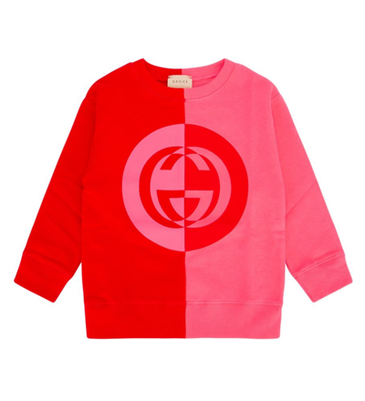 Gucci Kids Gg Logo Crewneck Sweatshirt In Multi