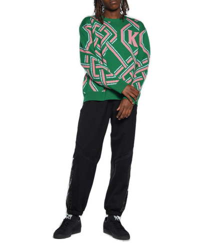 Koché Logo Embroidered Track Pants In Green