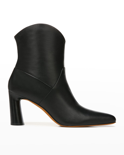 Vince Harlow Leather Ankle Booties In Nocolor