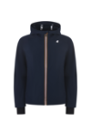 K-way Arsene Bonded Jersey Clothing In Blu Scuro