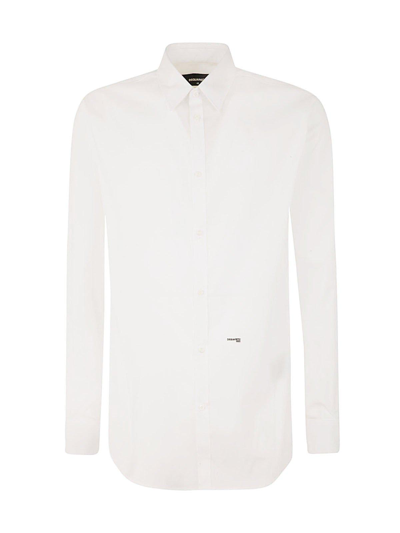 Dsquared2 Logo Printed Long Sleeved Shirt In White