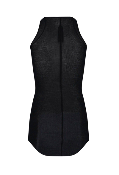 Rick Owens Ribbed Knitted Tank Top In Black