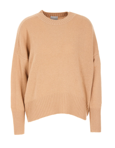Allude Sweater Featuring Ribbed Hem And Cuffs In Beige