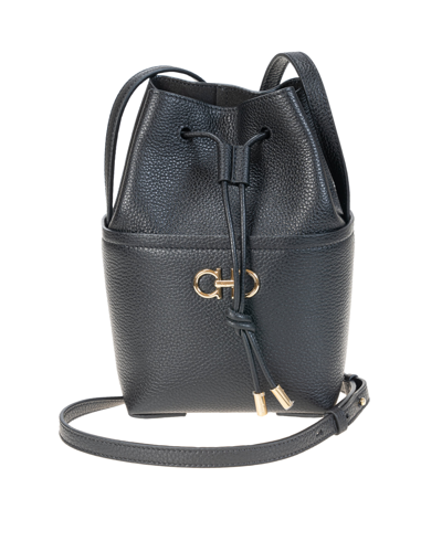 Ferragamo Mini Gancini Bucket In Black