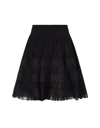 Alaïa Woman High Waist Black Fluid Short Skirt In Noir Alaia