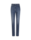 GIVENCHY WOMAN SLIM FIT JEANS IN BLUE GIVENCHY 4G DENIM