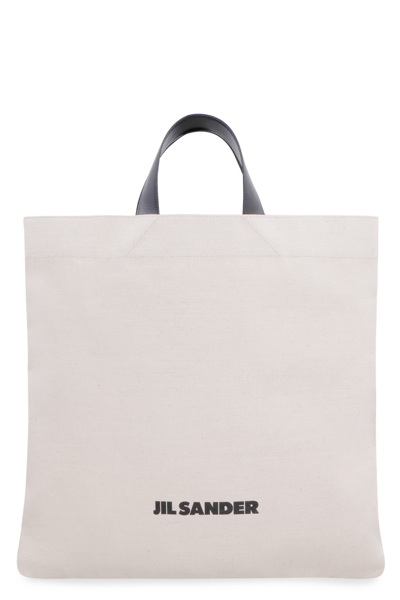 Jil Sander Canvas Tote Bag In Ivory