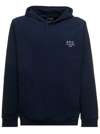 Apc Marvin Logo-print Pullover Hoodie In Blu