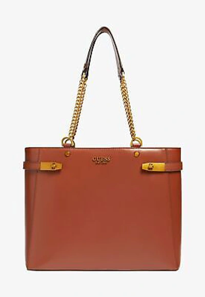 Pre-owned Guess Zadie Vb841523 Bag Shopper Bag Whiskey