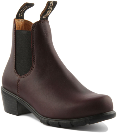 Pre-owned Blundstone 2060 Womens Heeled Leather Chelsea Boots In Wine Uk Size 3 - 8