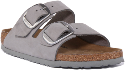 Pre-owned Birkenstock Arizona Unisex Two Straps Sandals In Grey Uk Size 3 - 7 Narrow Fit