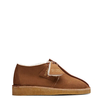 Pre-owned Clarks Originals Womens Desert Trek Warmlined Shoes Tan - Sale