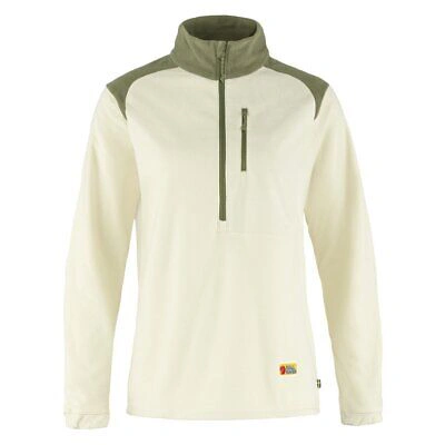 Pre-owned Fjall Raven Fjallraven Womens Vardag Lite Fleece Chalk White / Light Olive - Sale