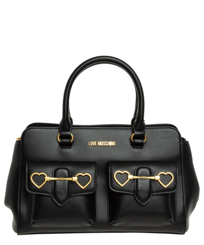 Pre-owned Moschino Love  Handbags Women Soft Heart Bit Jc4073pp1flc0000 Black Medium Bag