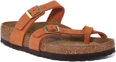 Pre-owned Birkenstock Mayari Sf Women Top Loop Sandal In Peach Uk Size 4 - 8 Regular Fit