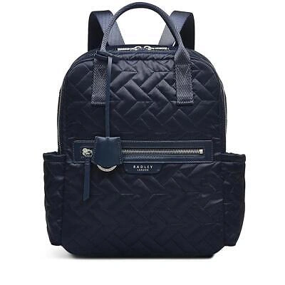 Pre-owned Radley Finsbury Park Quilt Backpack Ink Osfa Osfa Women's/ladies