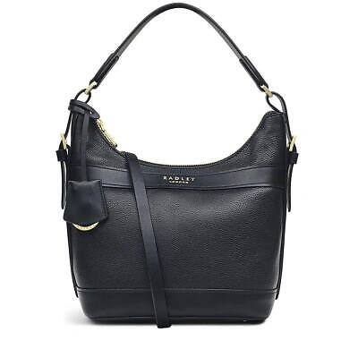Pre-owned Radley Peregrine Road Medium Ziptop Crossbody Black Medium Medium Women's/ladies