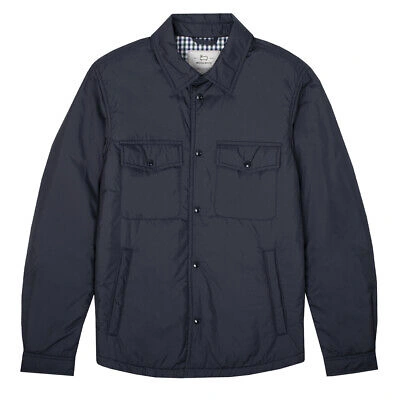 Pre-owned Woolrich Alaskan Spring Overshirt Melton Blue - Sale