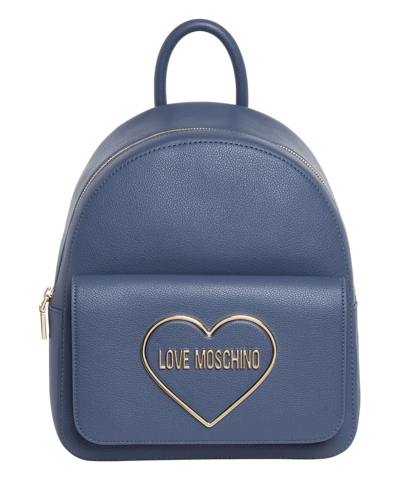 Pre-owned Moschino Love  Backpack Women Jc4140pp1flr0707 Denim Lined Interior Medium