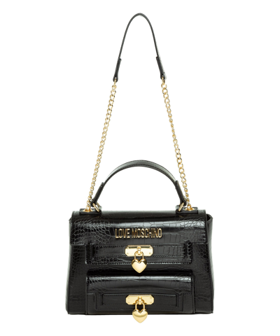 Pre-owned Moschino Love  Handbags Women Jc4200pp1flf0000 Black Lined Interior Medium Bag