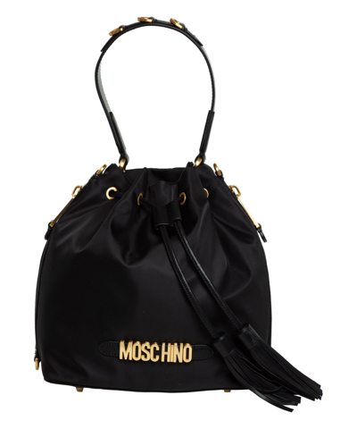 Pre-owned Moschino Bucket Bag Women 2227 B740782021555 Black Medium Leather Straps