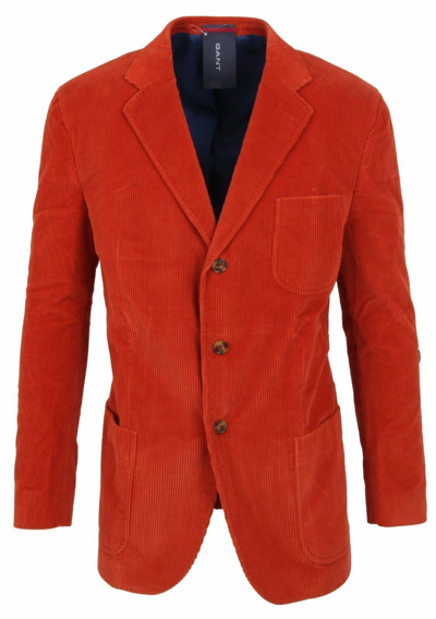 Pre-owned Gant Men's Jacket Blazer Sizee Eu 50 L Cord Blazer Orange
