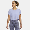 Nike Women's Dri-fit One Standard Fit Short-sleeve Cropped Top In Purple