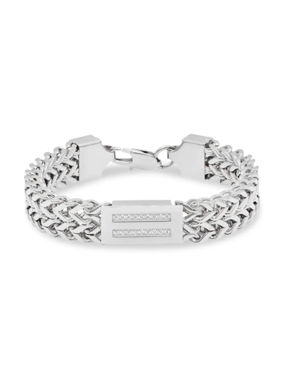 Anthony Jacobs Stainless Steel & Simulated Diamonds Bracelet