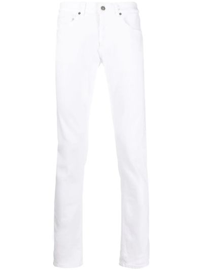 Dondup Bleached Straight-leg Jeans In White