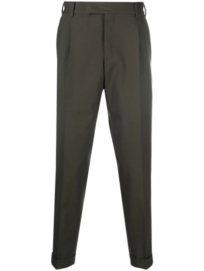 Pt Torino Charm-detail Tailored Trousers In Green
