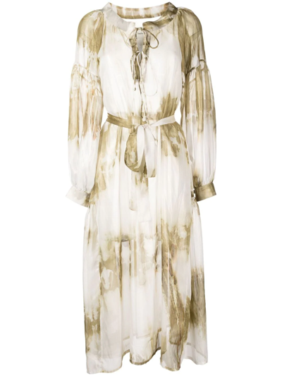 Bambah Tie-dye Midi Dress In Green