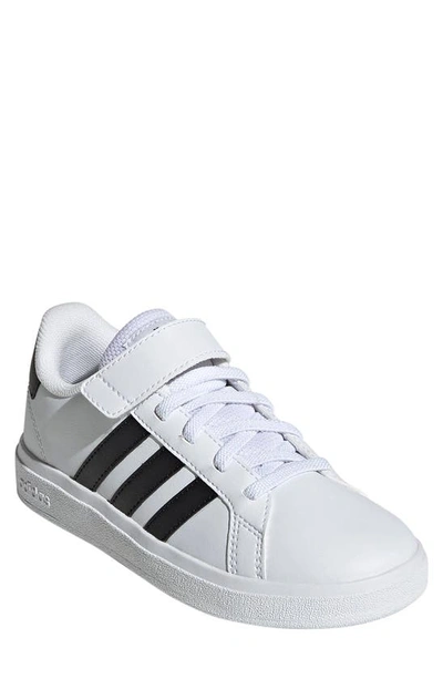 Adidas Originals Kids' Grand Court 2.0 Sneaker In Ftwr White/core Black/core Black