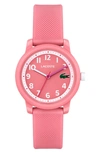 Lacoste Kids' 12.12 Silicone Strap Watch, 33mm In Pink