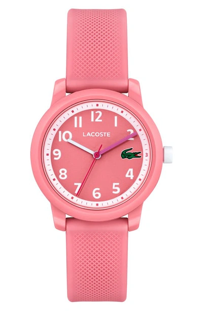 Lacoste Kids' 12.12 Silicone Strap Watch, 33mm In Pink
