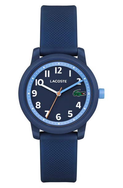 Lacoste Kids L.12.12 Light Navy Silicone Strap Watch 32mm Women's Shoes