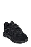 Adidas Originals Adidas Boys Black Kids Ozweego Suede And Mesh Trainers 6-8 Years In Black/ Black/ Night Metallic