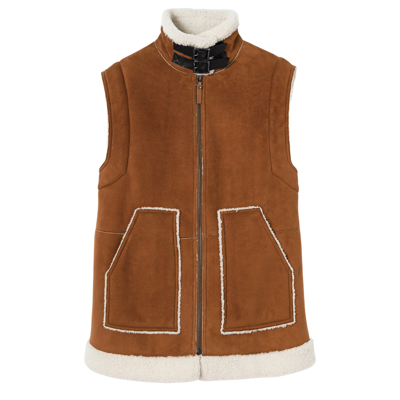 Longchamp Sleeveless Jacket Fall-winter 2022 Collection In Cognac