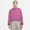 Nike Women's Sportswear Essential Woven Field Jacket In Light Bordeaux/white