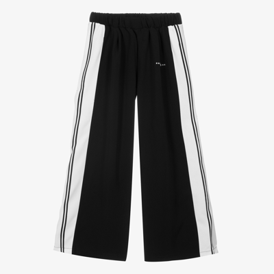 Marc Ellis Kids' Girls Black Stripe Wide Leg Trousers