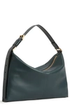 Allsaints Edbury Leather Shoulder Bag In Dark Green